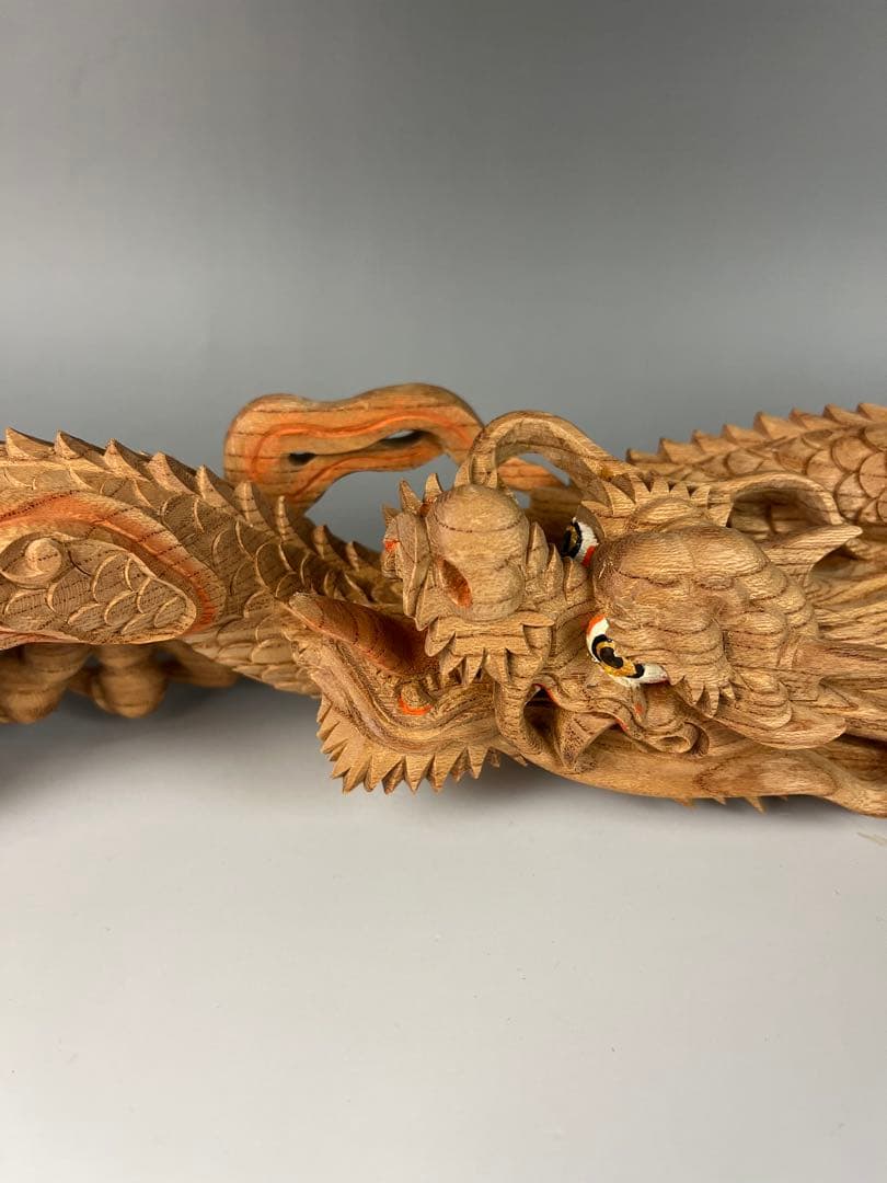 カズシ【 木彫 龍 】鉦支持棒　摺り鉦 当たり鉦 二丁鉦 だんじり