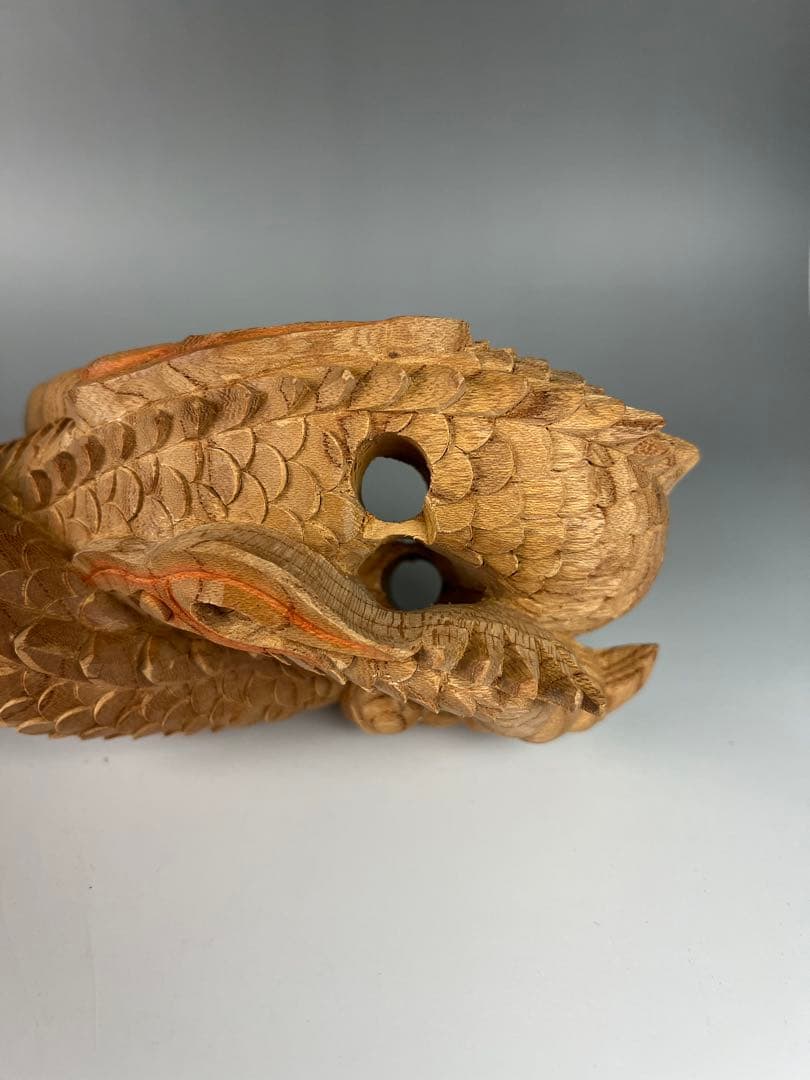 カズシ【 木彫 龍 】鉦支持棒　摺り鉦 当たり鉦 二丁鉦 だんじり