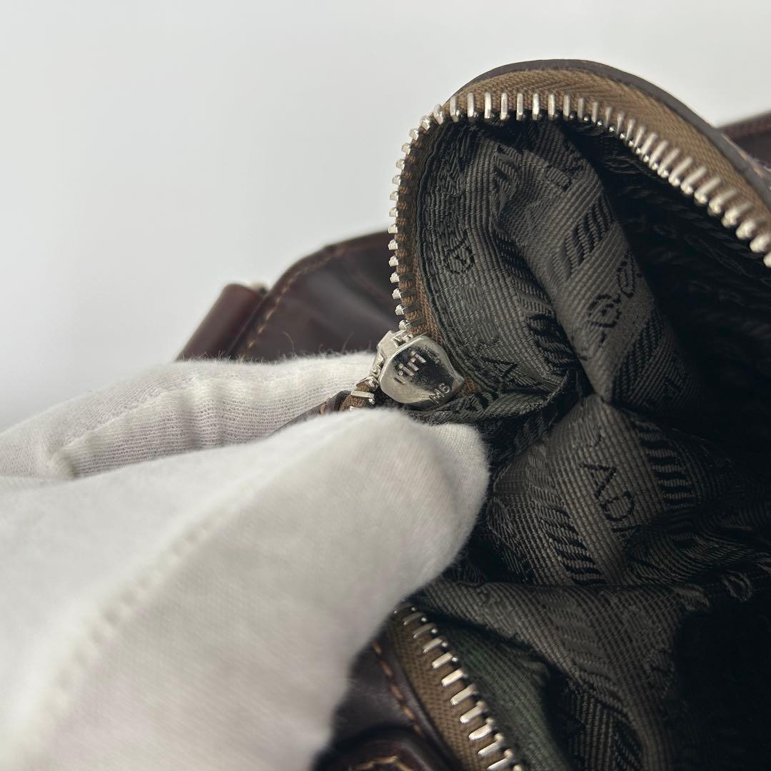 PRADA ジャガード サコッシュ レザー キャンバス ロゴ ショルダーバッグ