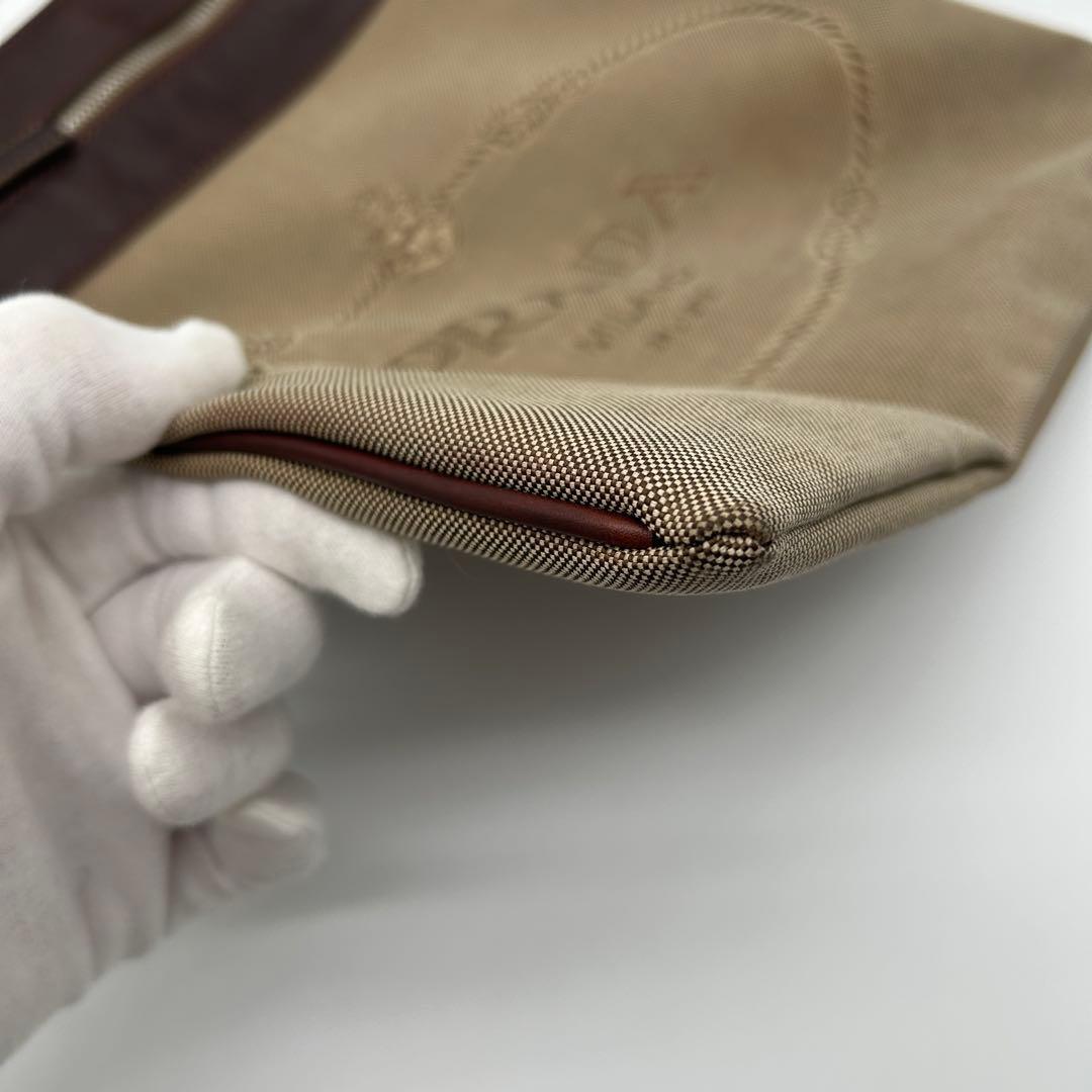 PRADA ジャガード サコッシュ レザー キャンバス ロゴ ショルダーバッグ