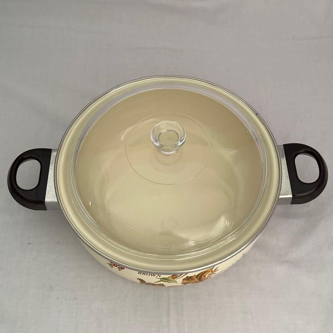 希少❤️【在庫限り】ジェスター　ブラウン　浅型両手鍋　24cm レトロ　匿名配送