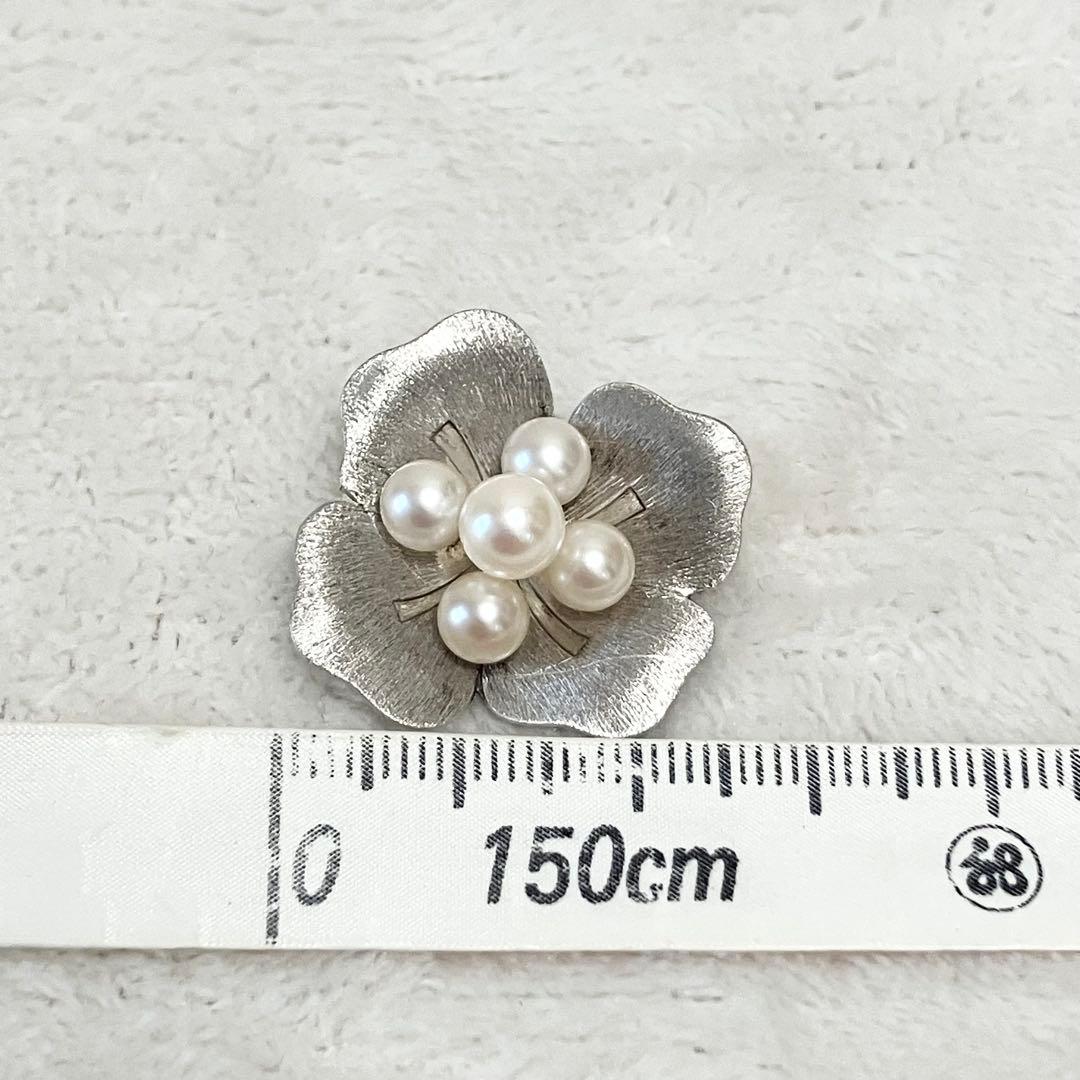 ★美品★ミキモト　パールブローチ　フラワー　お花　あこや真珠　シルバー　5粒