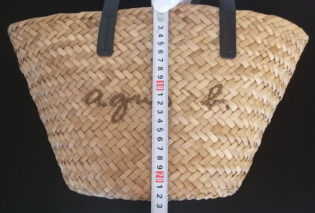 【新品・未使用】agnes b. アニエスベー かごバッグ ロゴ刺繍 巾着付き