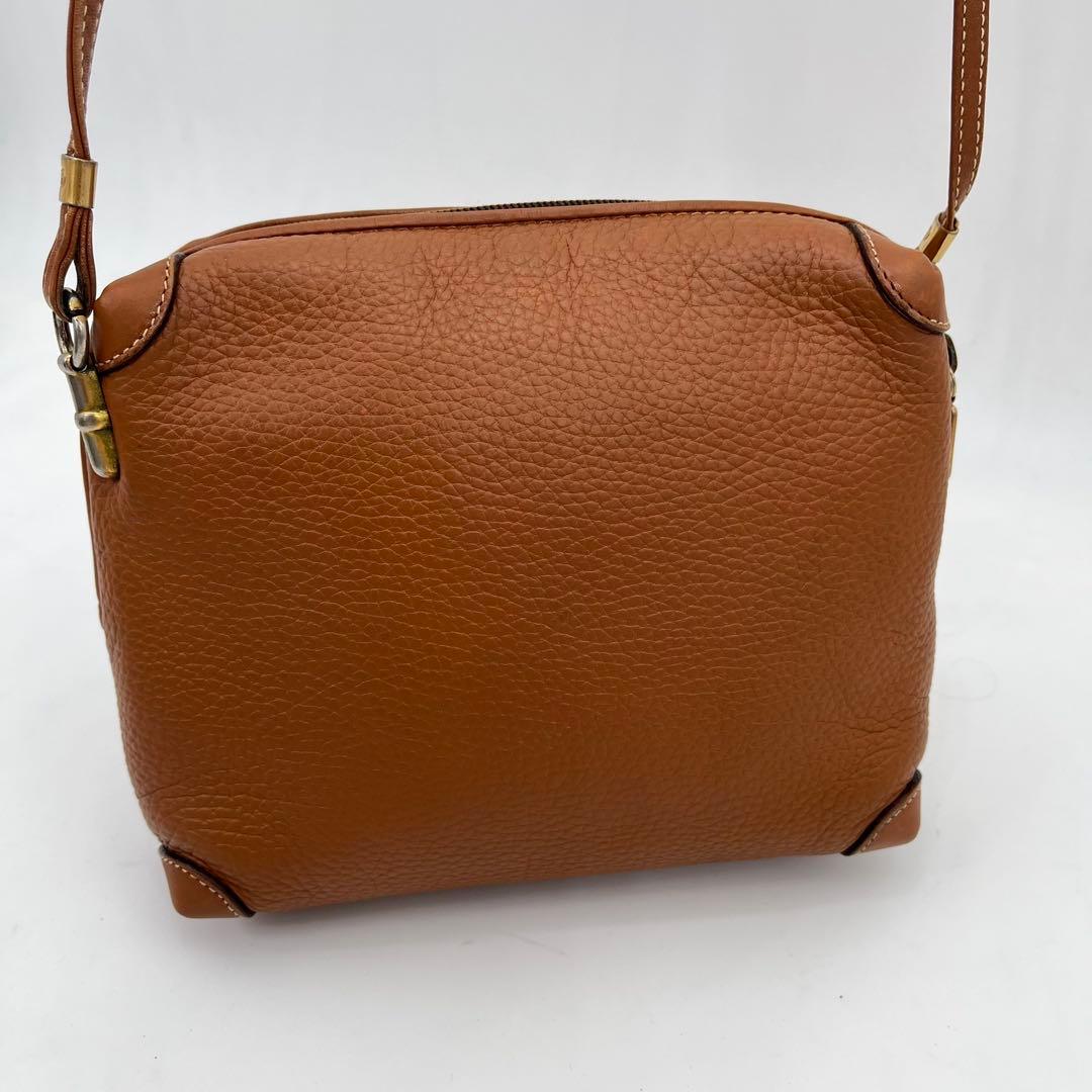 【美品】GUCCI ショルダーバッグ 斜めがけ インターロッキング レザー 茶色