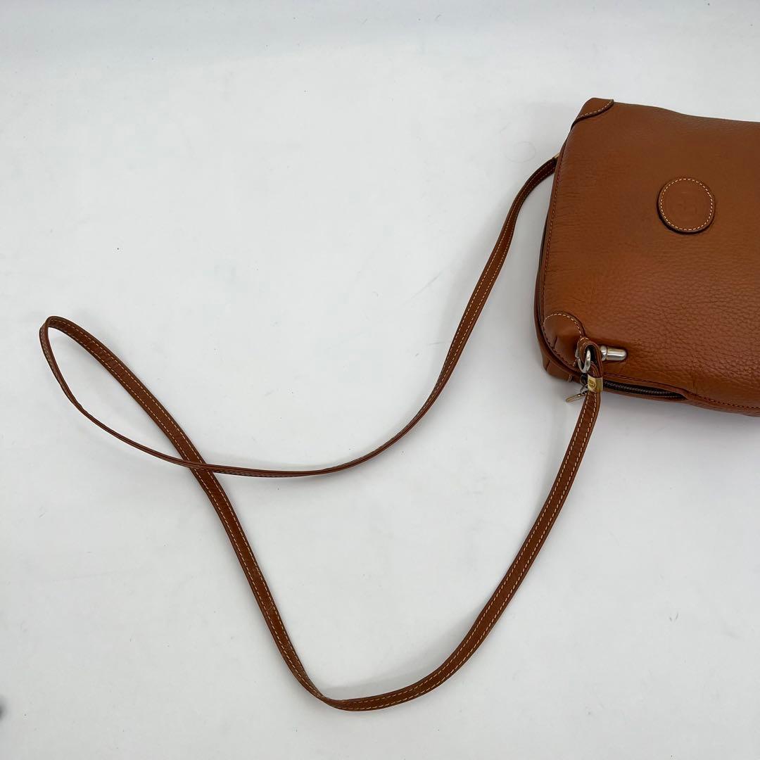 【美品】GUCCI ショルダーバッグ 斜めがけ インターロッキング レザー 茶色