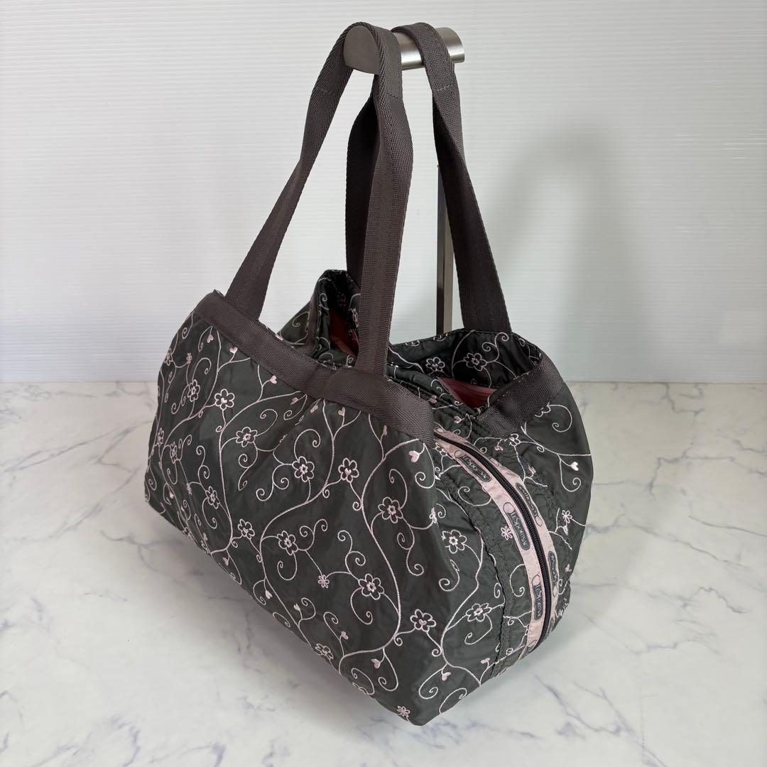 新品 レスポートサック ハワイ限定 グレー ヴァイン ハンドバッグ 刺繍