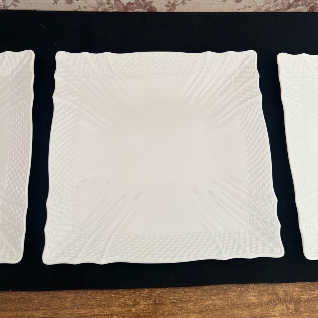 ジノリ　ベッキオホワイト　スクエアプレート22cm 5枚