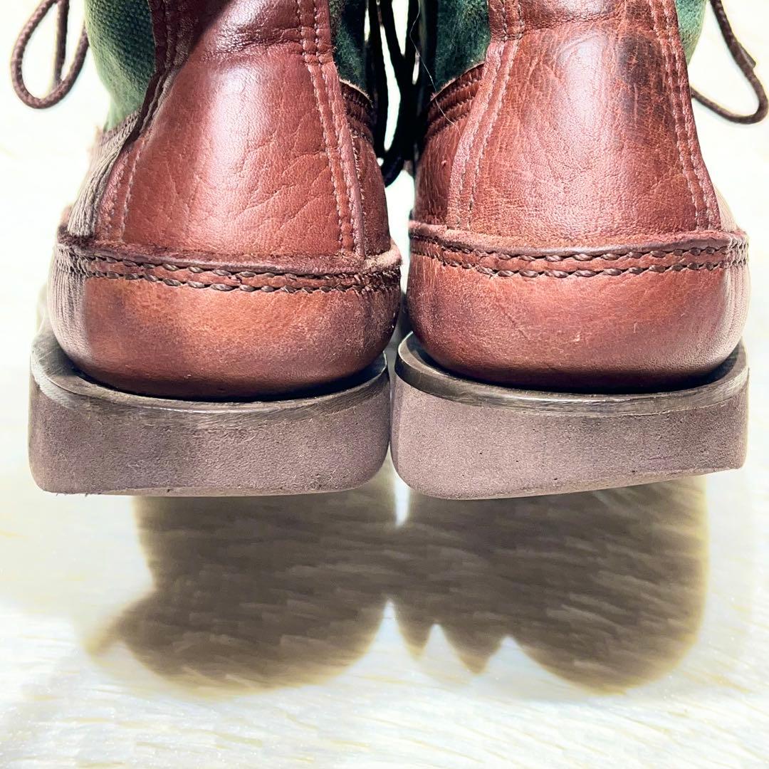 超希少！☆ラッセルモカシン　ショート サファリ 25㎝　本革　ブラウン×グリーン