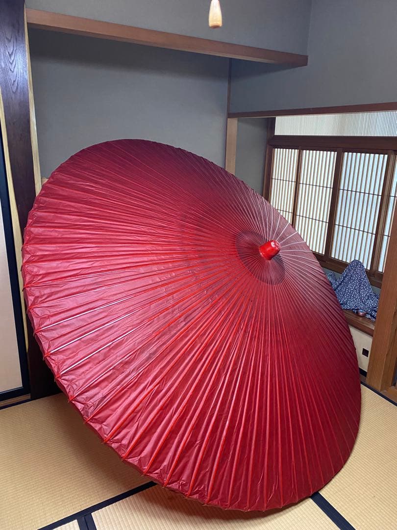 茶道具/野点傘 歌花筒(短冊掛 花入掛) 付 茶席用 茶会 和傘