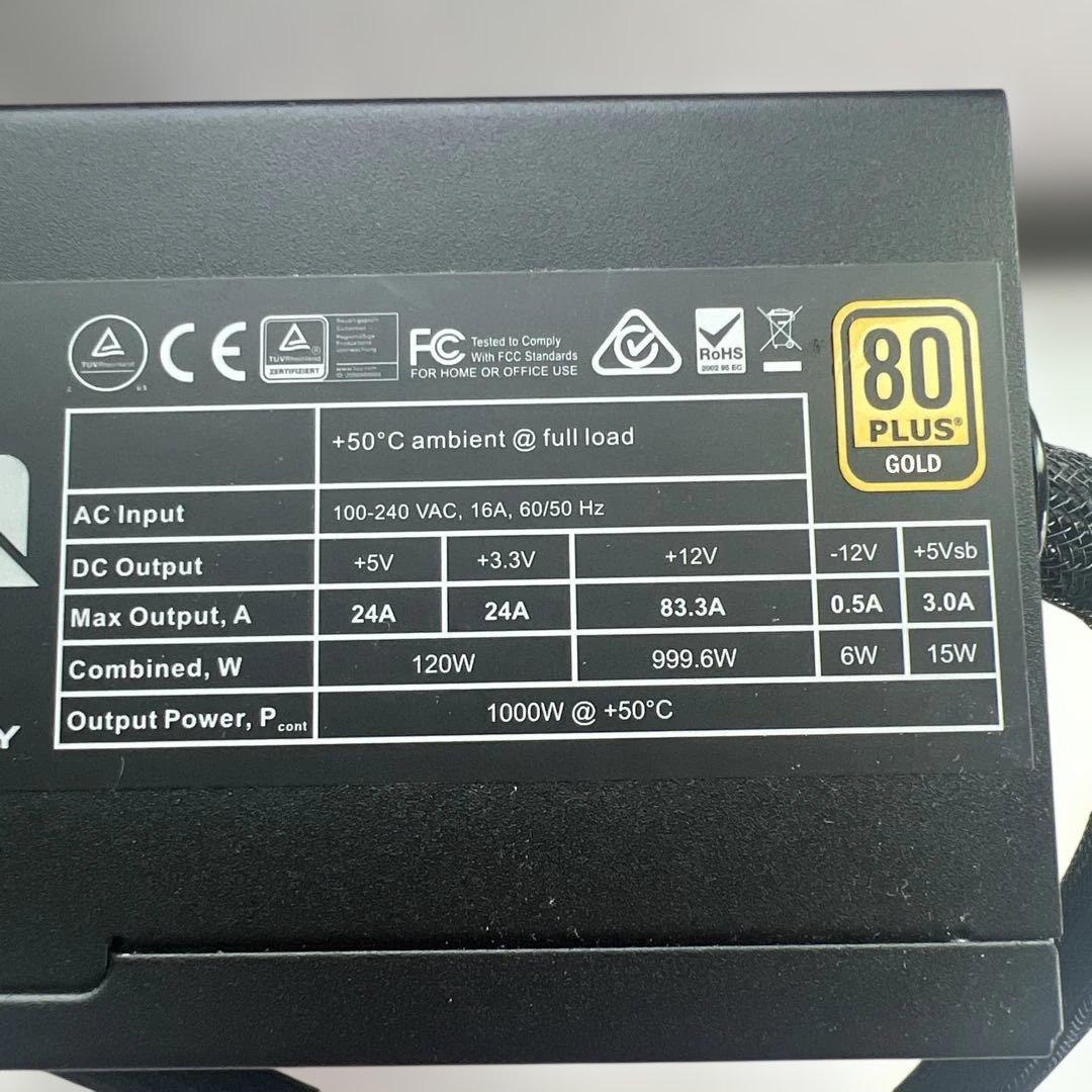 EVGA 1000 GQ 1000W 電源ユニット