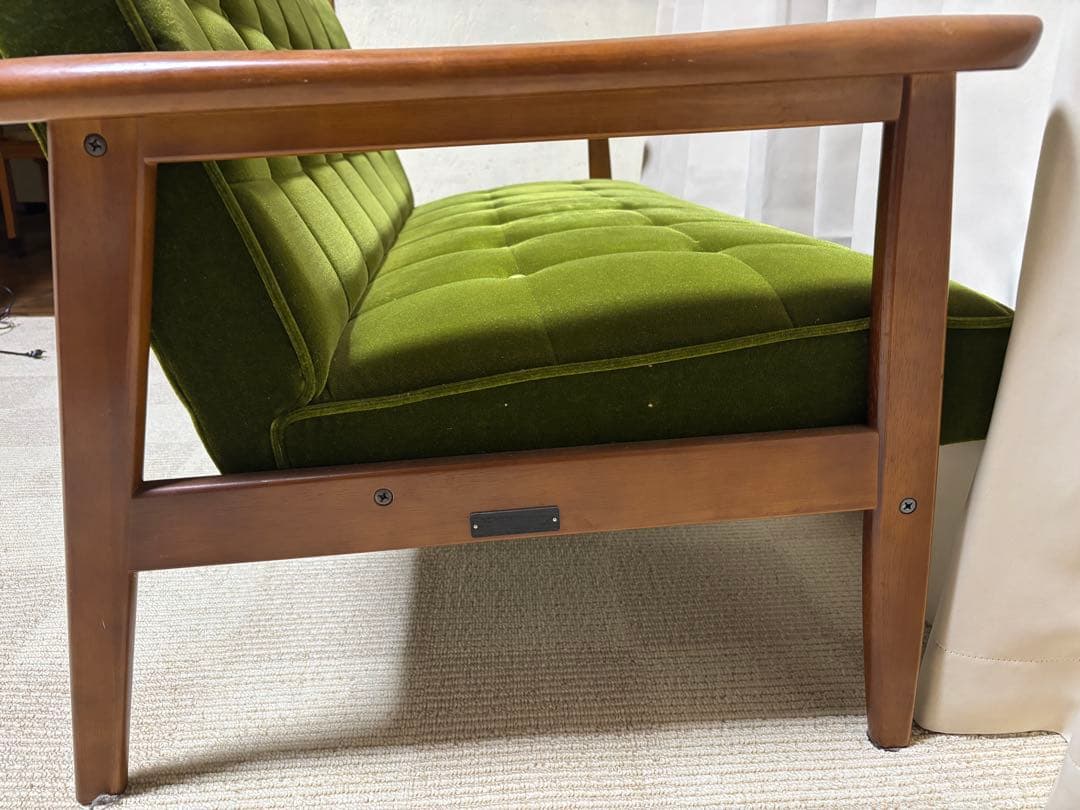 カリモク60 Kチェア モケットグリーン 2シーター