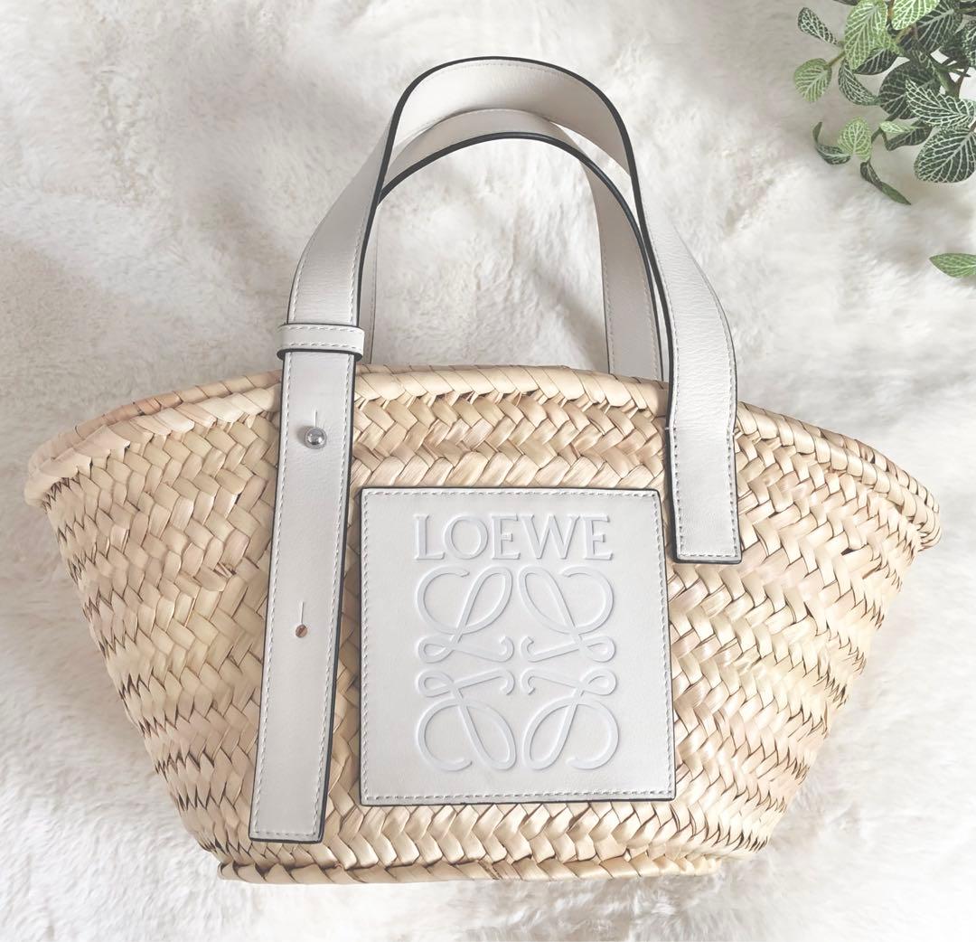 【極美品】ロエベ LOEWE カゴバッグ ホワイト Sサイズ
