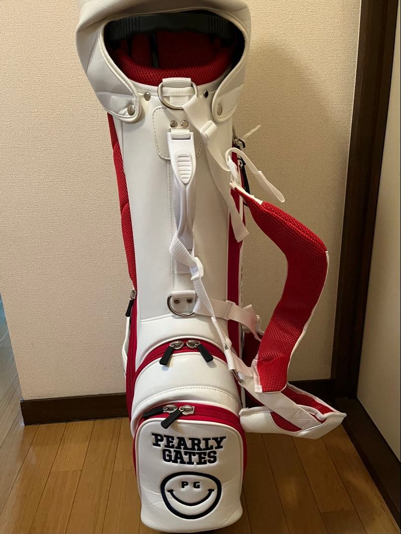 PEARLY GATES スタンドキャディバッグ Web限定ホワイト/レッド
