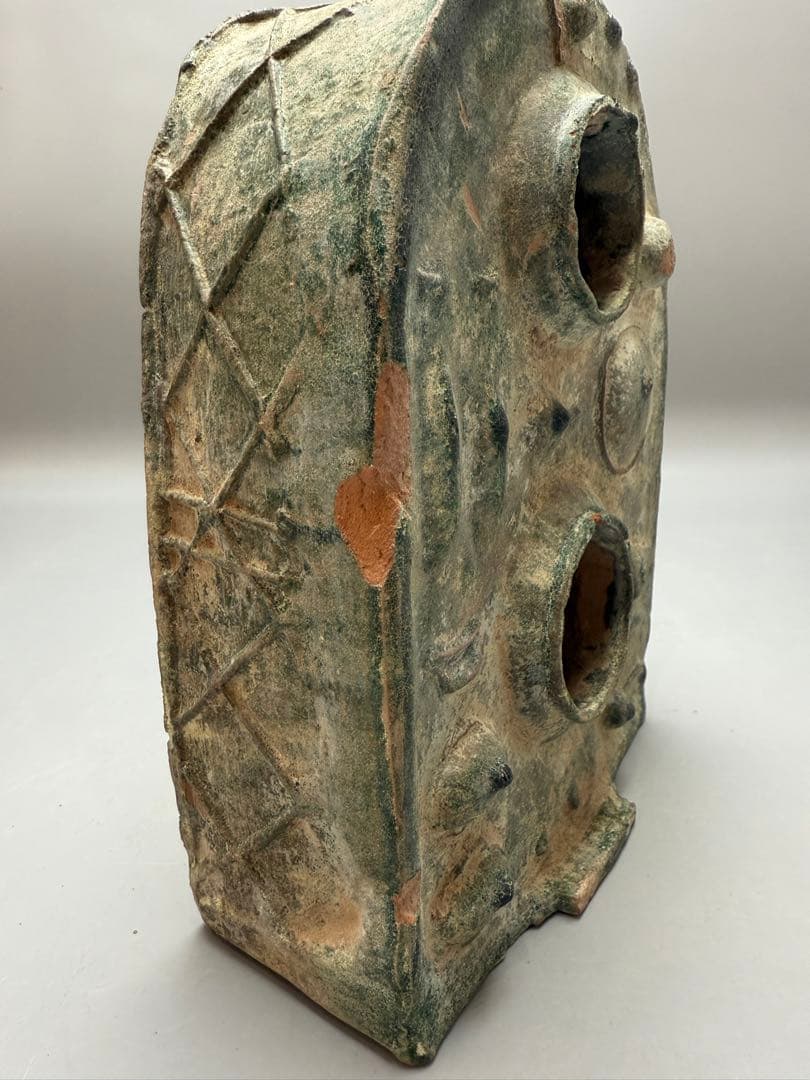 DT666 中国美術 漢緑釉 竈門 台所 置物 古陶磁