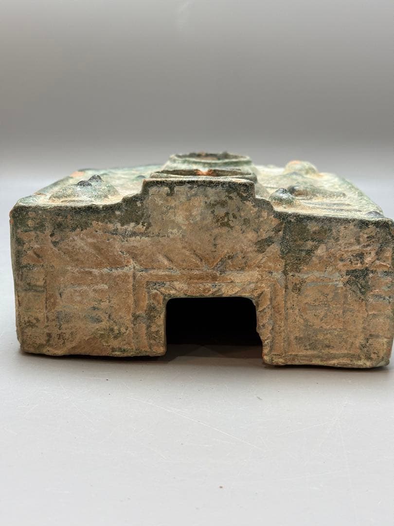 DT666 中国美術 漢緑釉 竈門 台所 置物 古陶磁