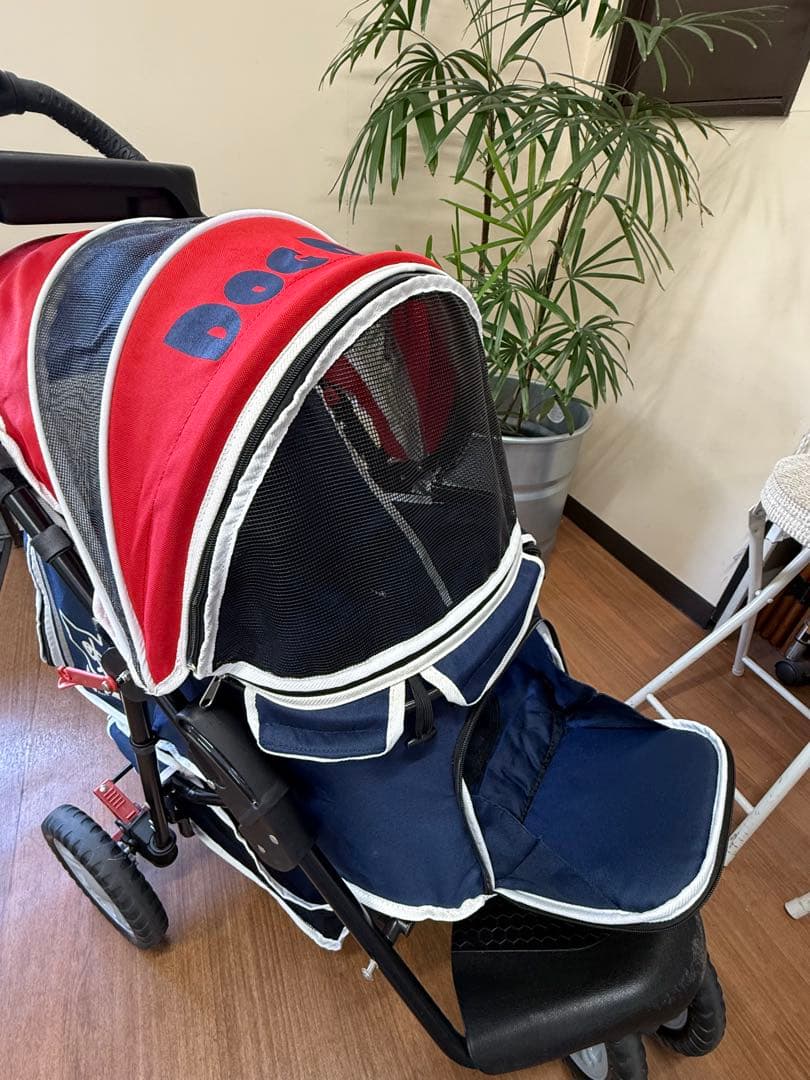 DOG DEPT ペットカート ネイビー/レッド