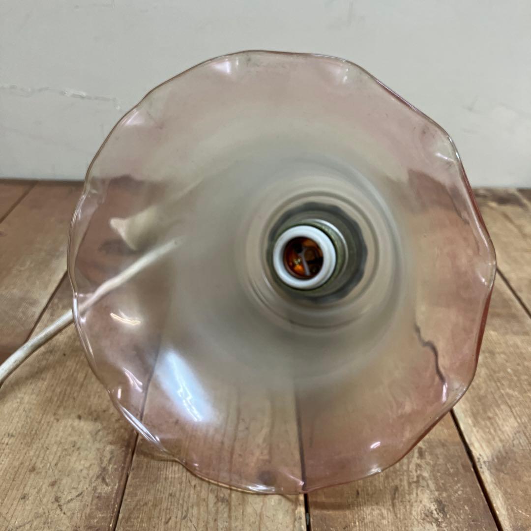 D-2 ⑨ 昭和レトロ フリル型 ガラスシェード ペンダントライト シーリング