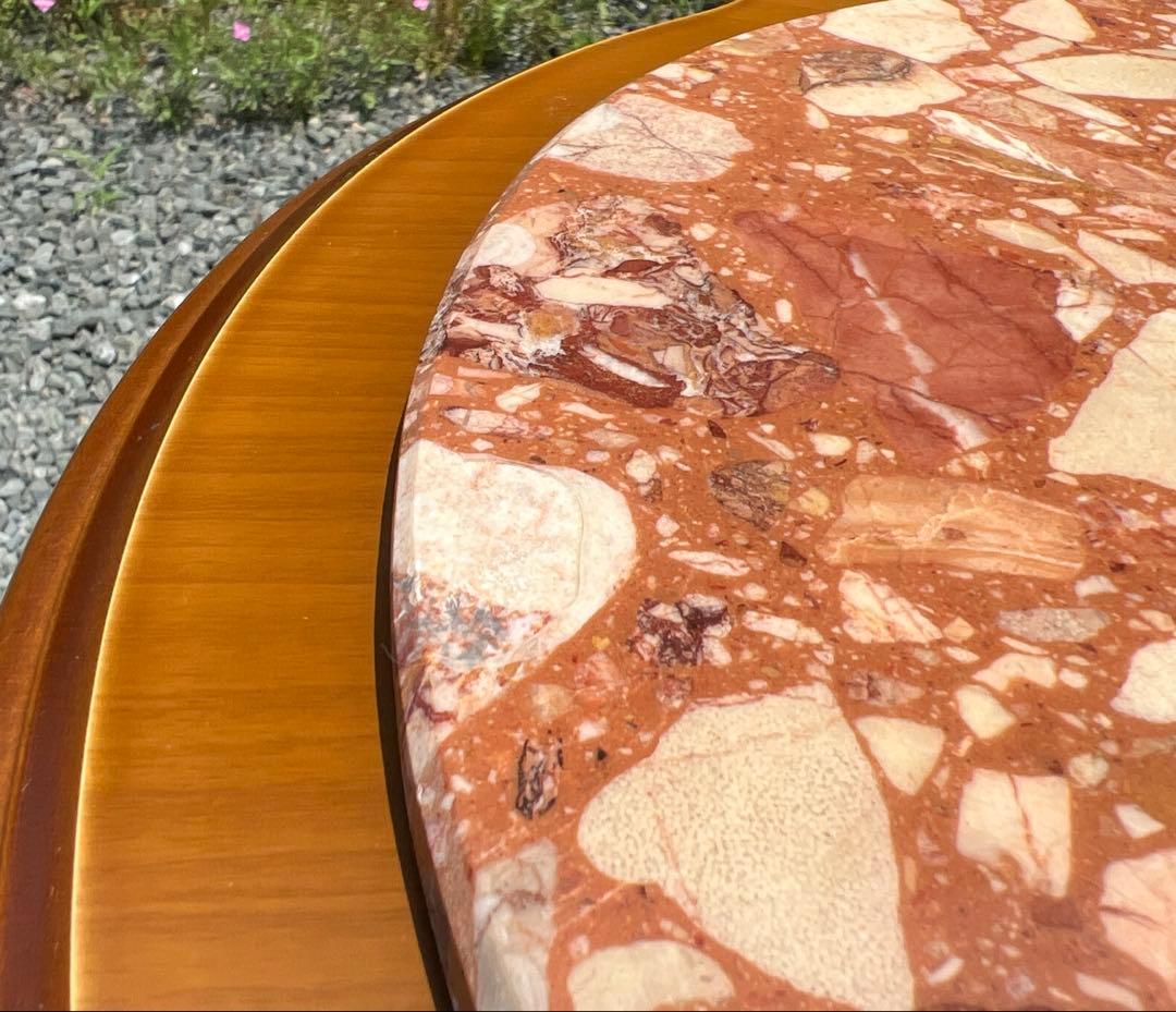 イタリア家具 大理石 センターテーブル ローテーブル ロココ調 猫脚 楕円