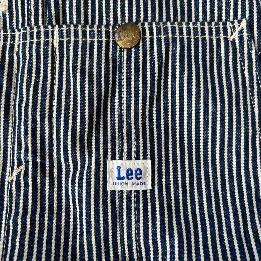 美品　Lee リー　LM7254 ヒッコリー 2L 大きいサイズ オーバーオール