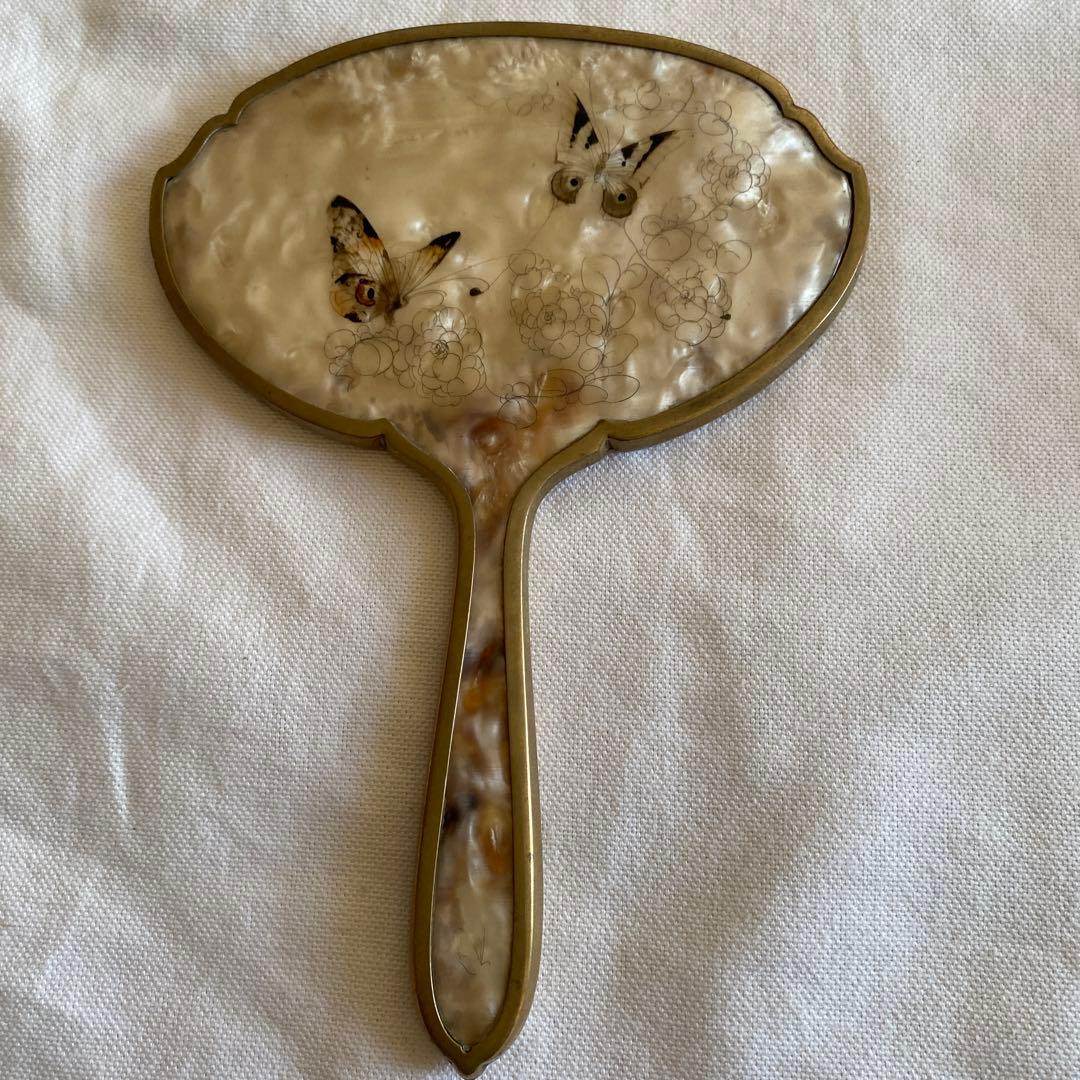 フランスアンティーク　手鏡、ブラシセット