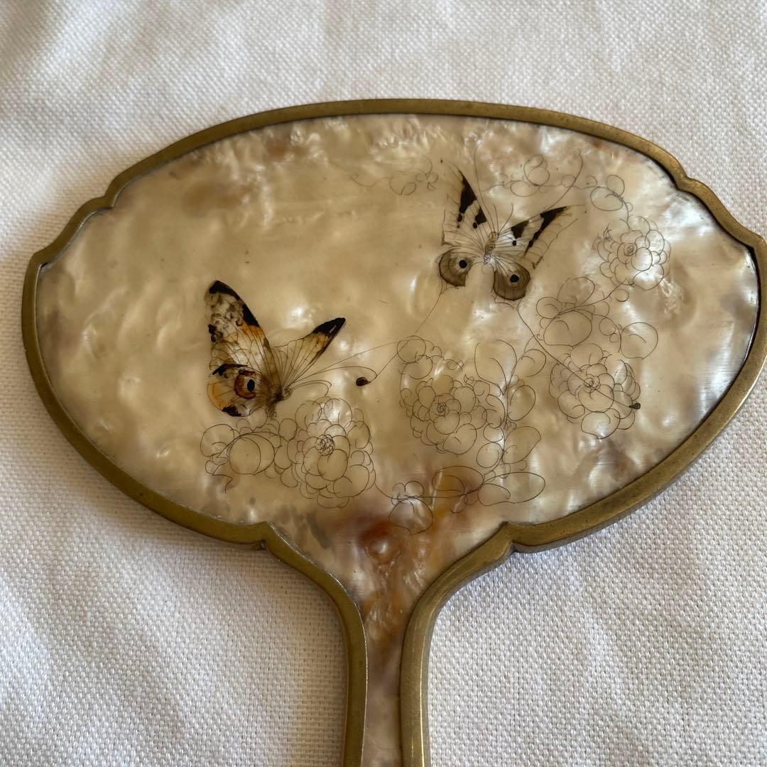 フランスアンティーク　手鏡、ブラシセット