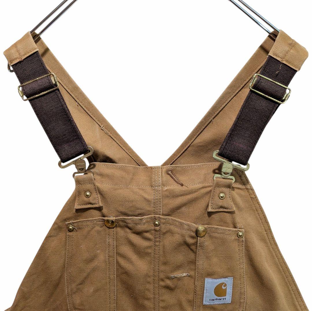 USA製 カーハート ダブルニー オーバーオール ダック地 裏キルト W42
