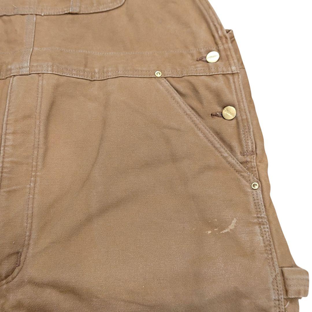 USA製 カーハート ダブルニー オーバーオール ダック地 裏キルト W42