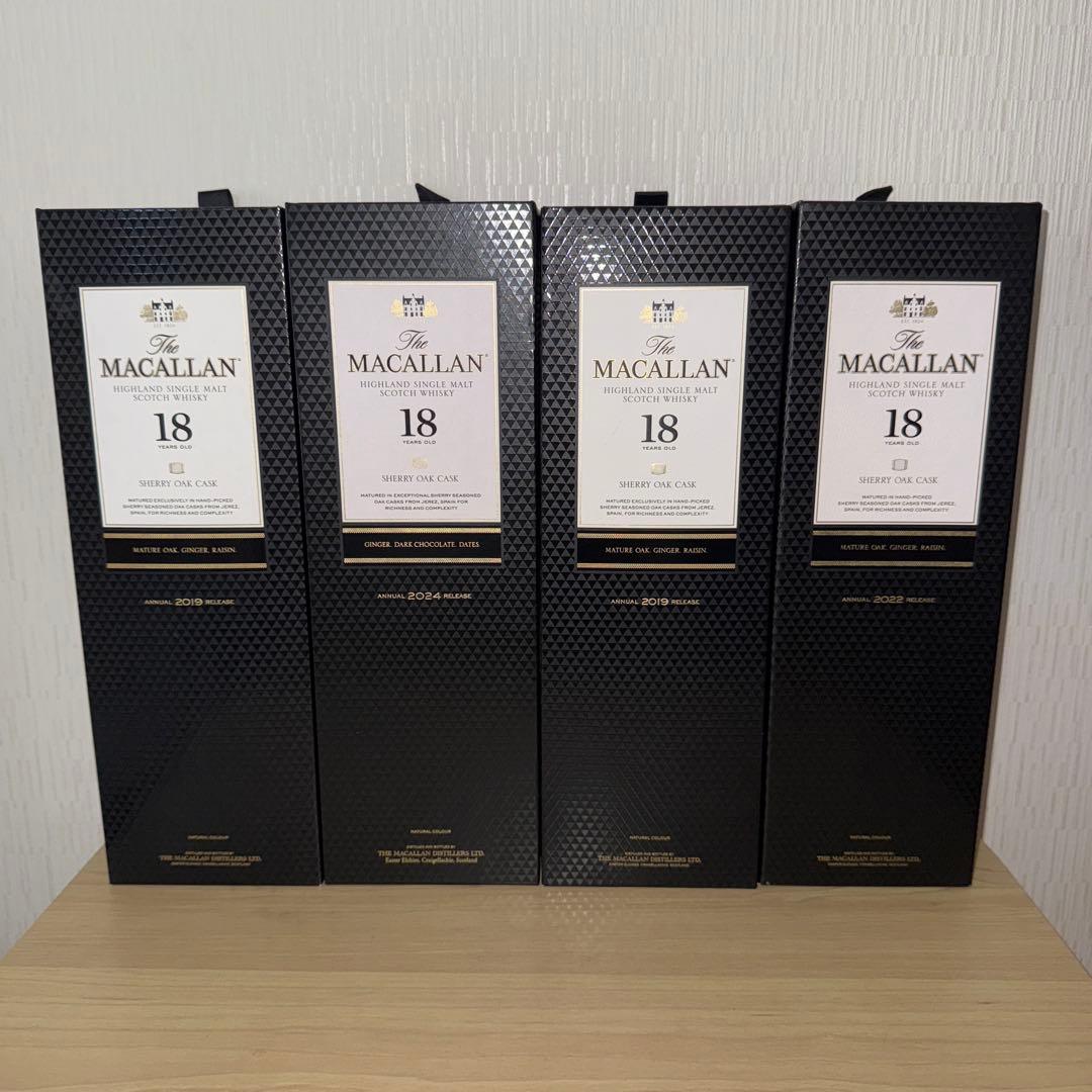 マッカラン18年　空瓶　未洗浄　化粧箱付き　計8セット