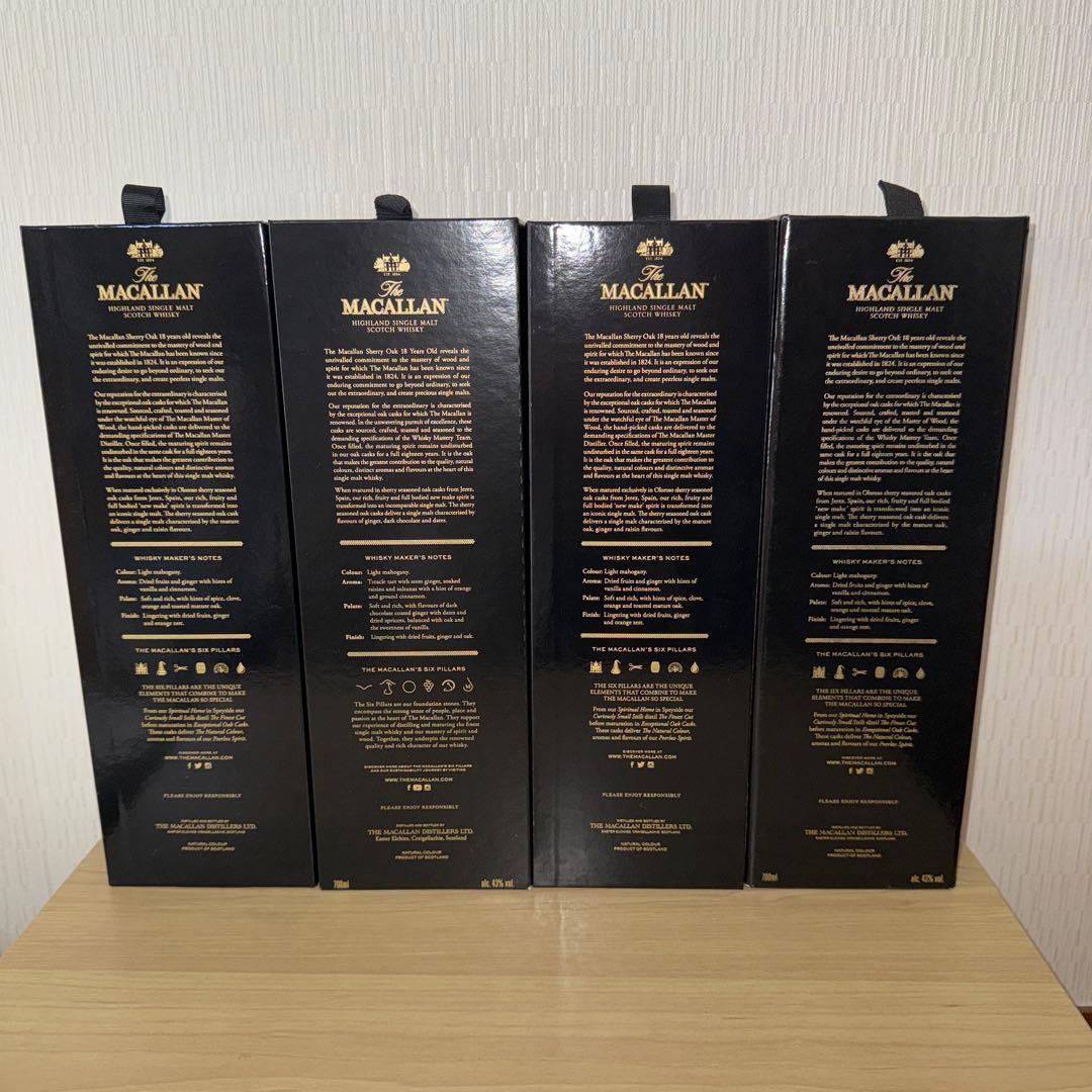マッカラン18年　空瓶　未洗浄　化粧箱付き　計8セット