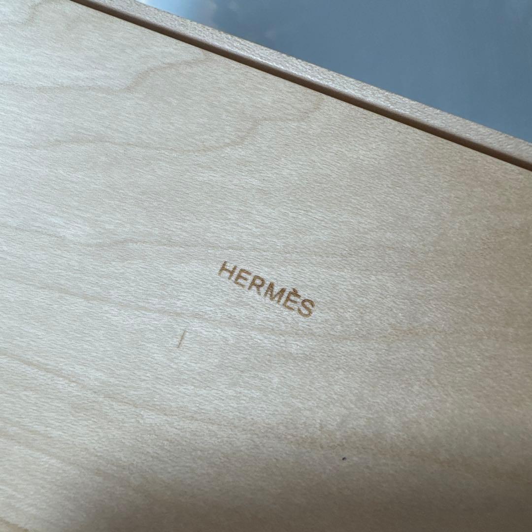 HERMES 木製レザー ティッシュボックス