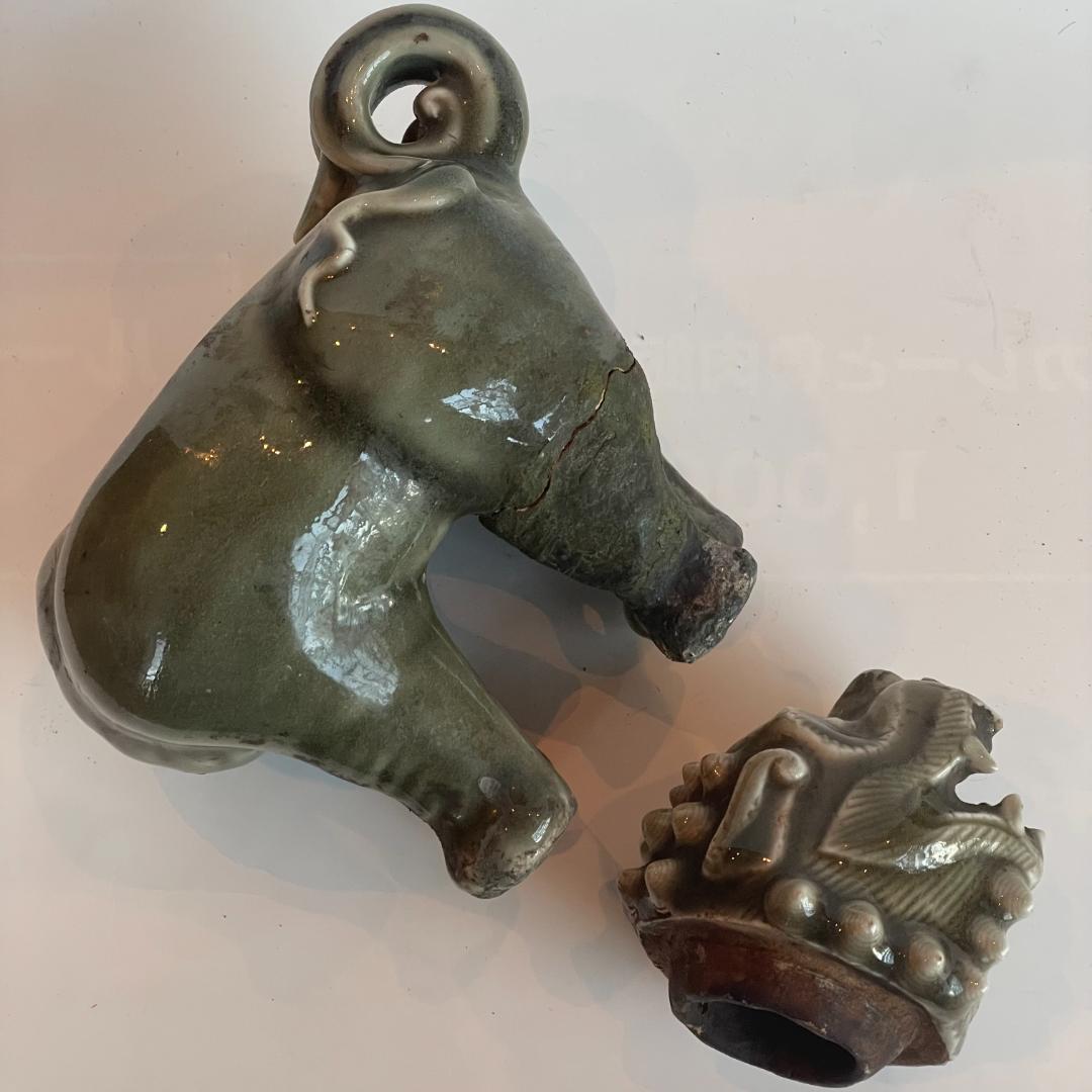 希少 三田青磁 獅子 香炉 江戸時代後期 1800年代 兵庫陶芸美術館所蔵