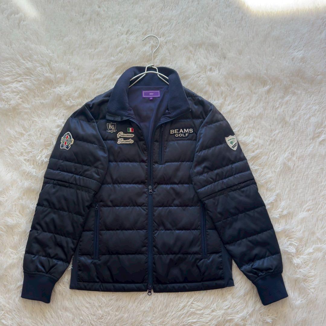 BEAMS GOLF✨2WAY ダウンジャケット　ダブルジップ　ネイビー　M