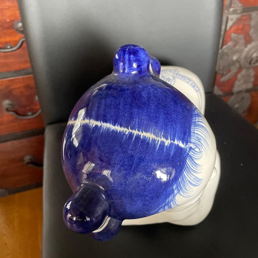 中国　骨董品　陶枕　女の子　唐子枕