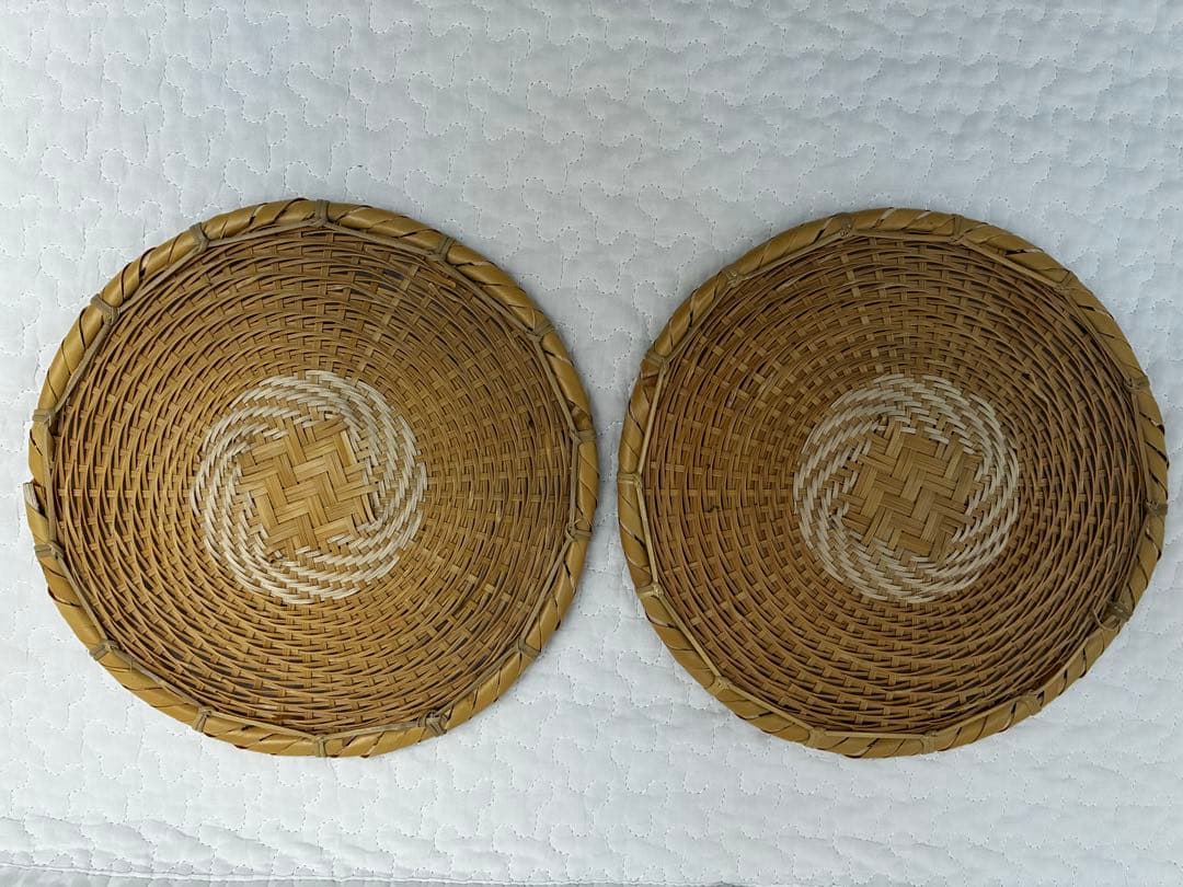 竹製 円形ざる 2個セット　公長齋小菅