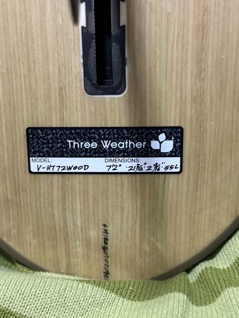 スリーウェザー　7’2” ミッドレングス　ハッピーターン　フィン、ケース付き