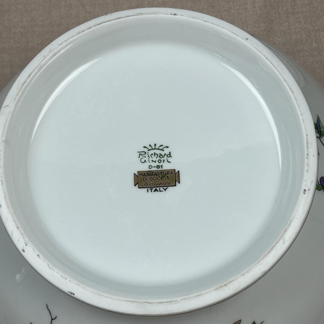 43 リチャード ジノリ スープチュリーン スープポット 花柄 蓋つき鉢 陶器