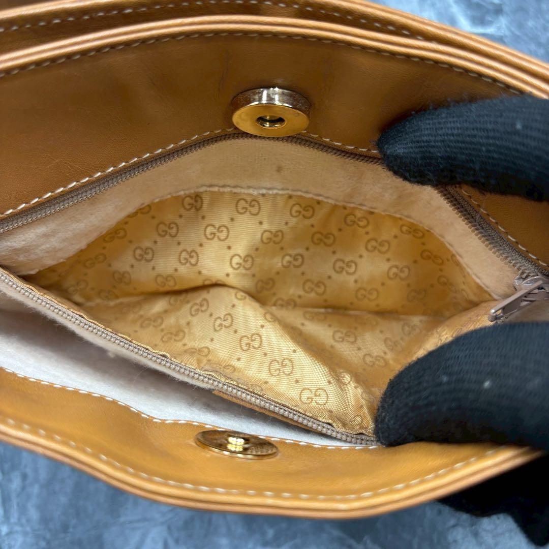 ✨美品✨GUCCI GG ショルダーバッグ ベージュ ブラウン 金具 レザー