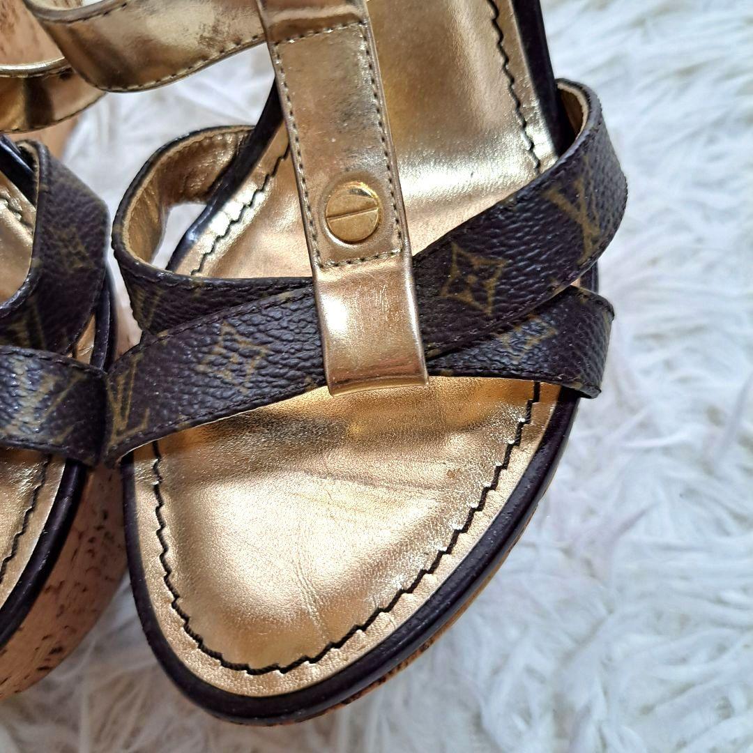 【LOUIS VUITTON】サンダル　モノグラム　ストラップ　ウェッジサンダル