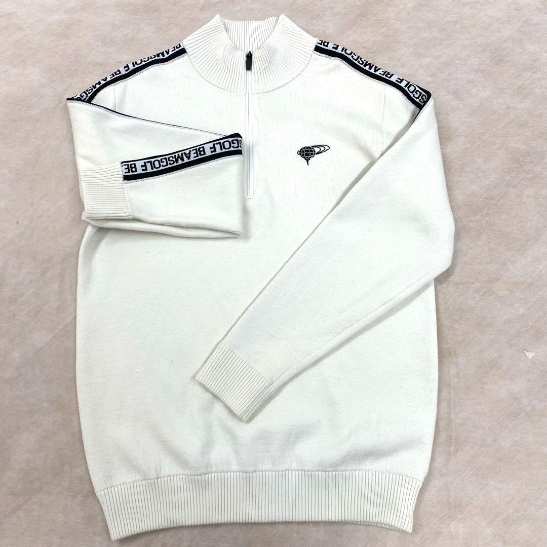 BEAMS GOLF ハーフジップニット オフホワイト
