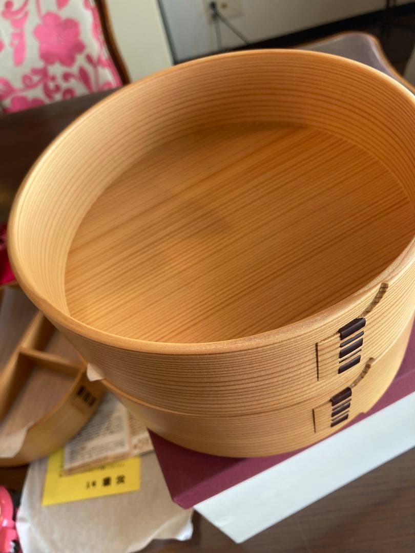 栗久　三段重　木目(小) 新品