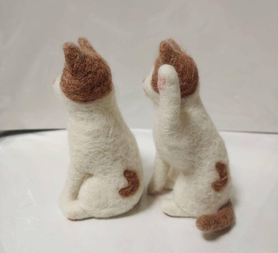 桜羊毛フェルト　猫ちゃん