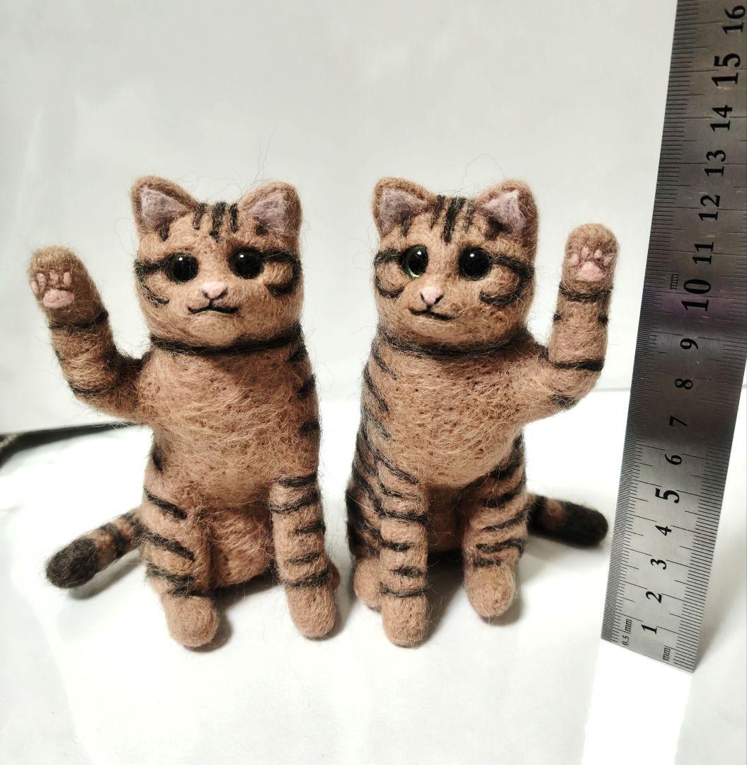 桜羊毛フェルト　猫ちゃん