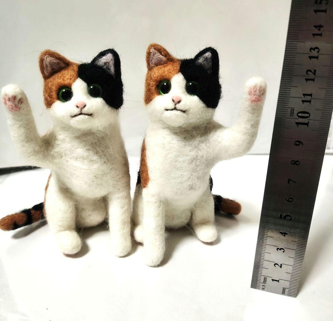 桜羊毛フェルト　猫ちゃん