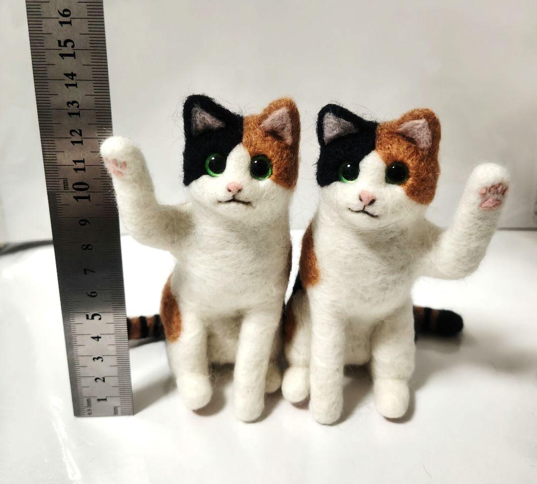 桜羊毛フェルト　猫ちゃん