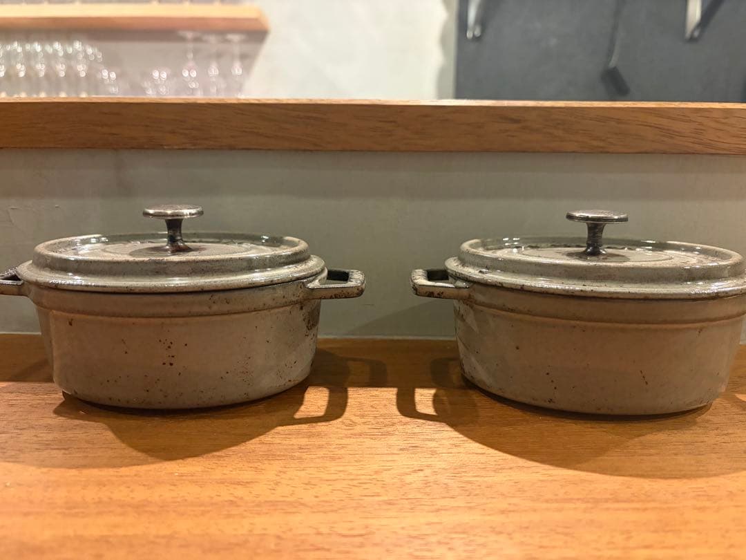 2個★STAUB ココット・オーバル　15cm グレー　ストウブ鍋　正規品