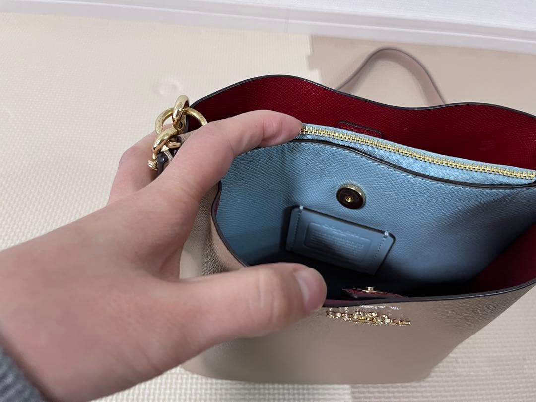 極美品　バケットバッグ ショルダーバッグ　ハンドバッグ2way バイカラー