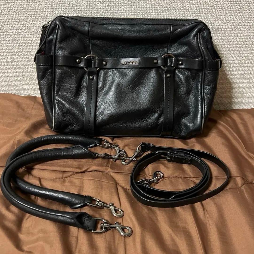 【希少美品】DIESEL ディーゼル 本革 レザー 2way ハンド ショルダー
