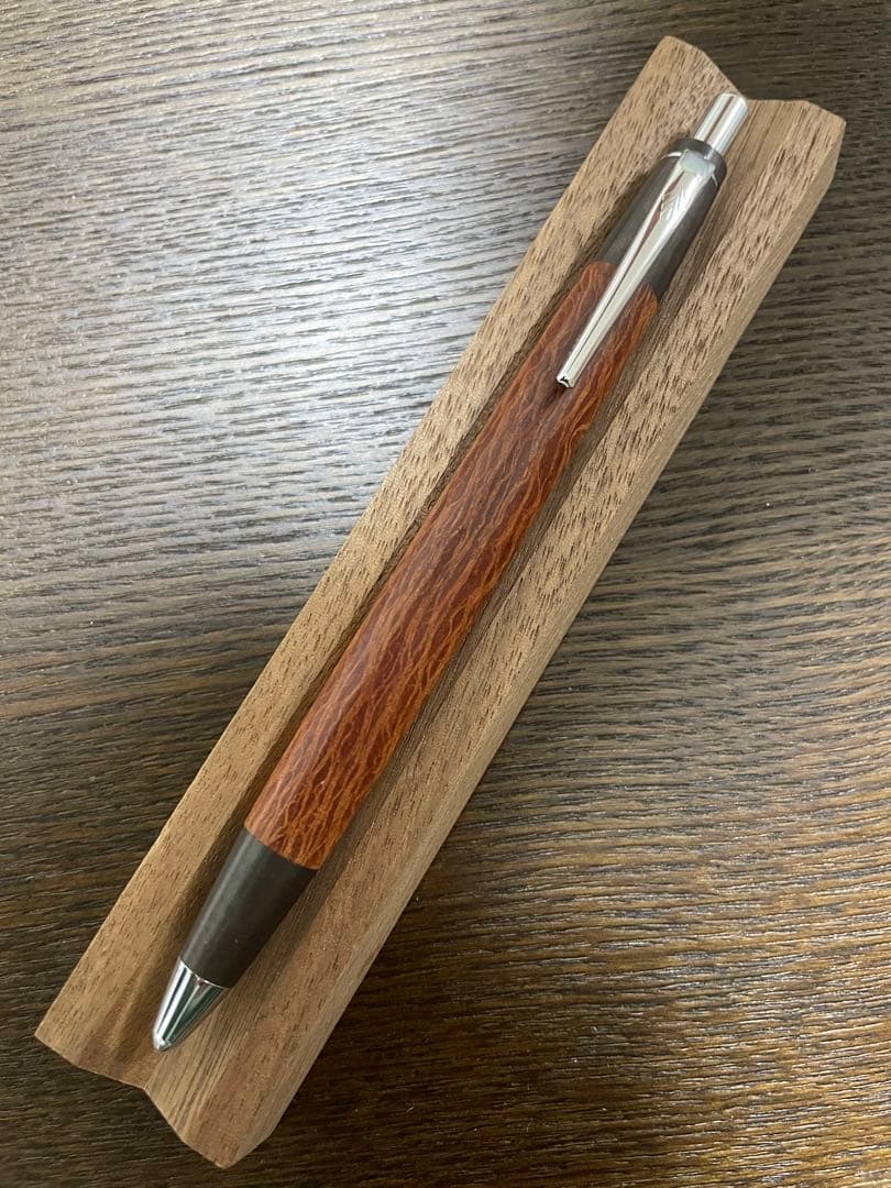 野原工芸 斑紋黒染色 シーオーク SANZ銀クリップ 固定式口金付属 シャーペン