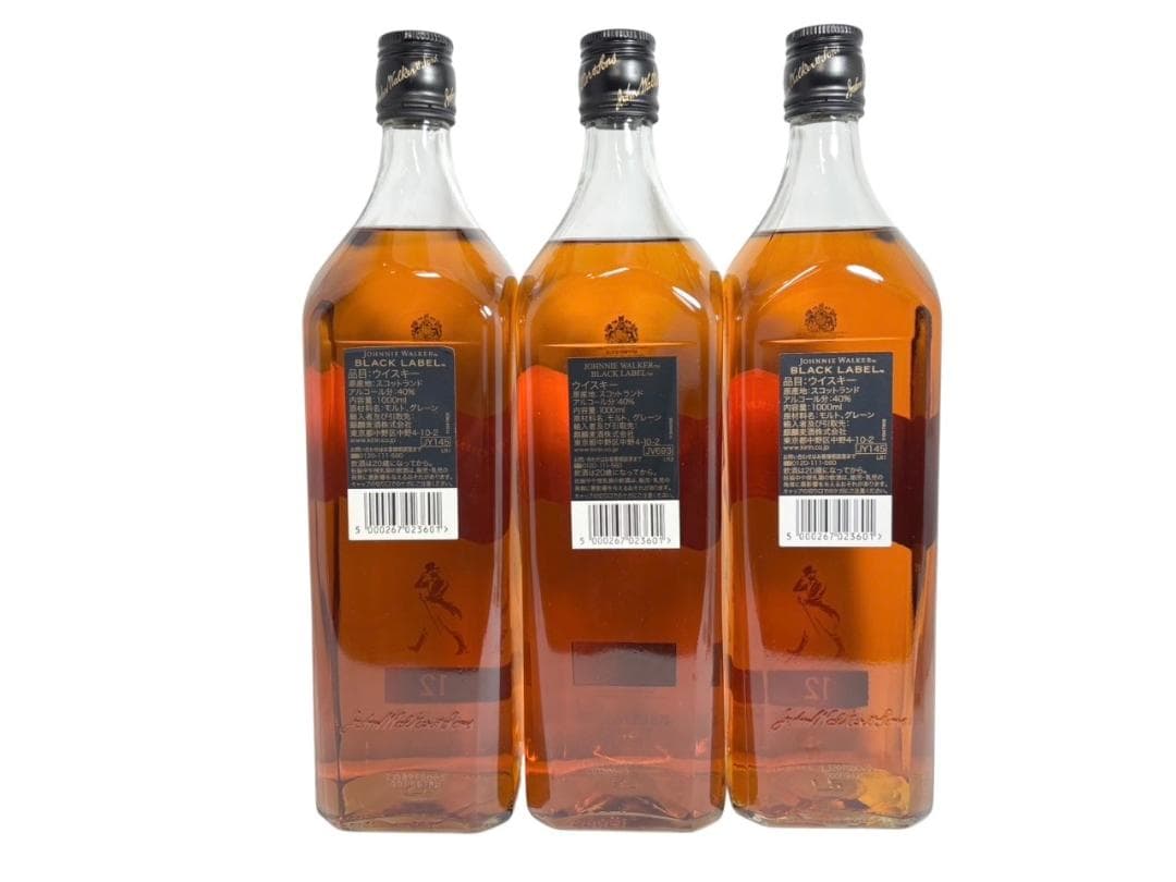 ジョニーウォーカー ウイスキー 12年 1,000ml × 3本セット
