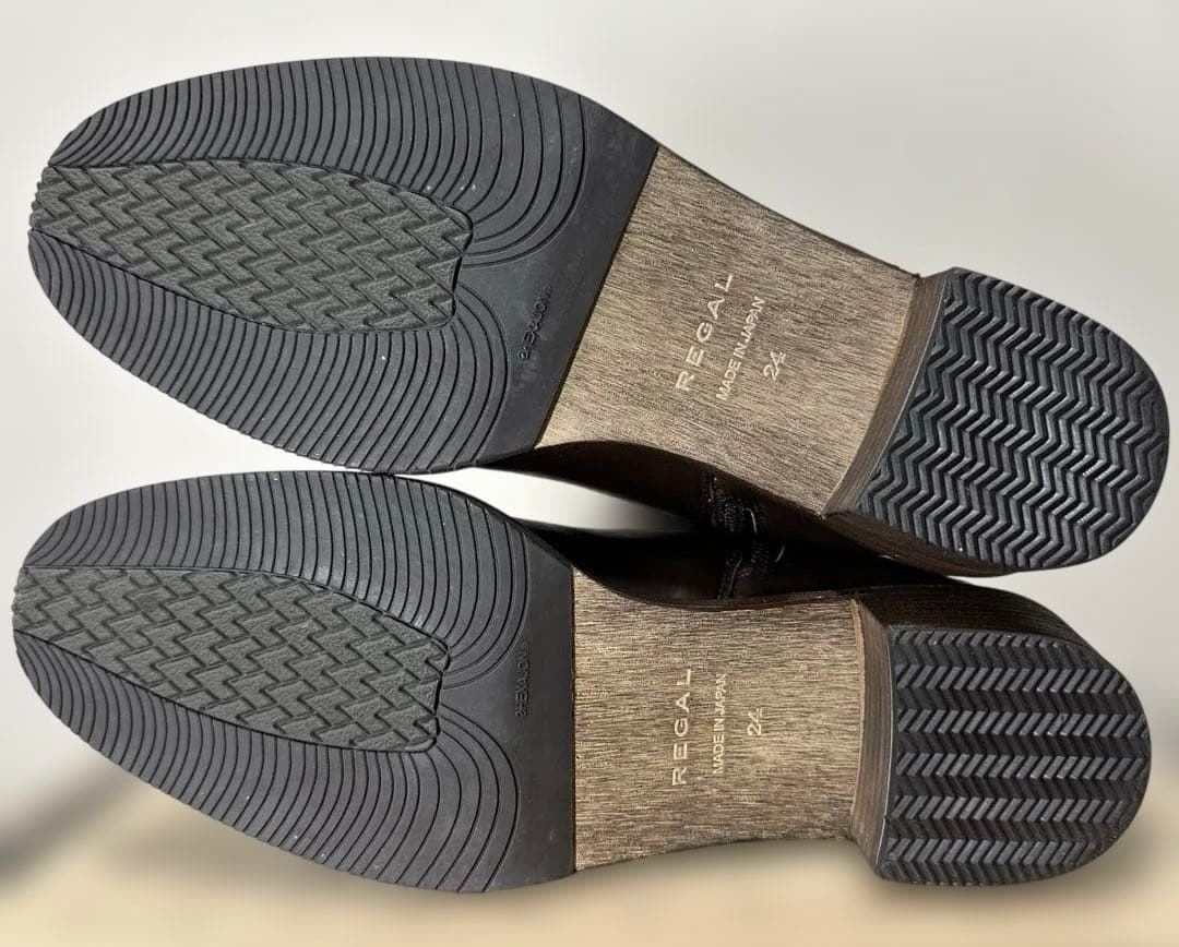 REGAL リーガル 本革 ロングブーツ ファスナー付き ダークブラウン24cm